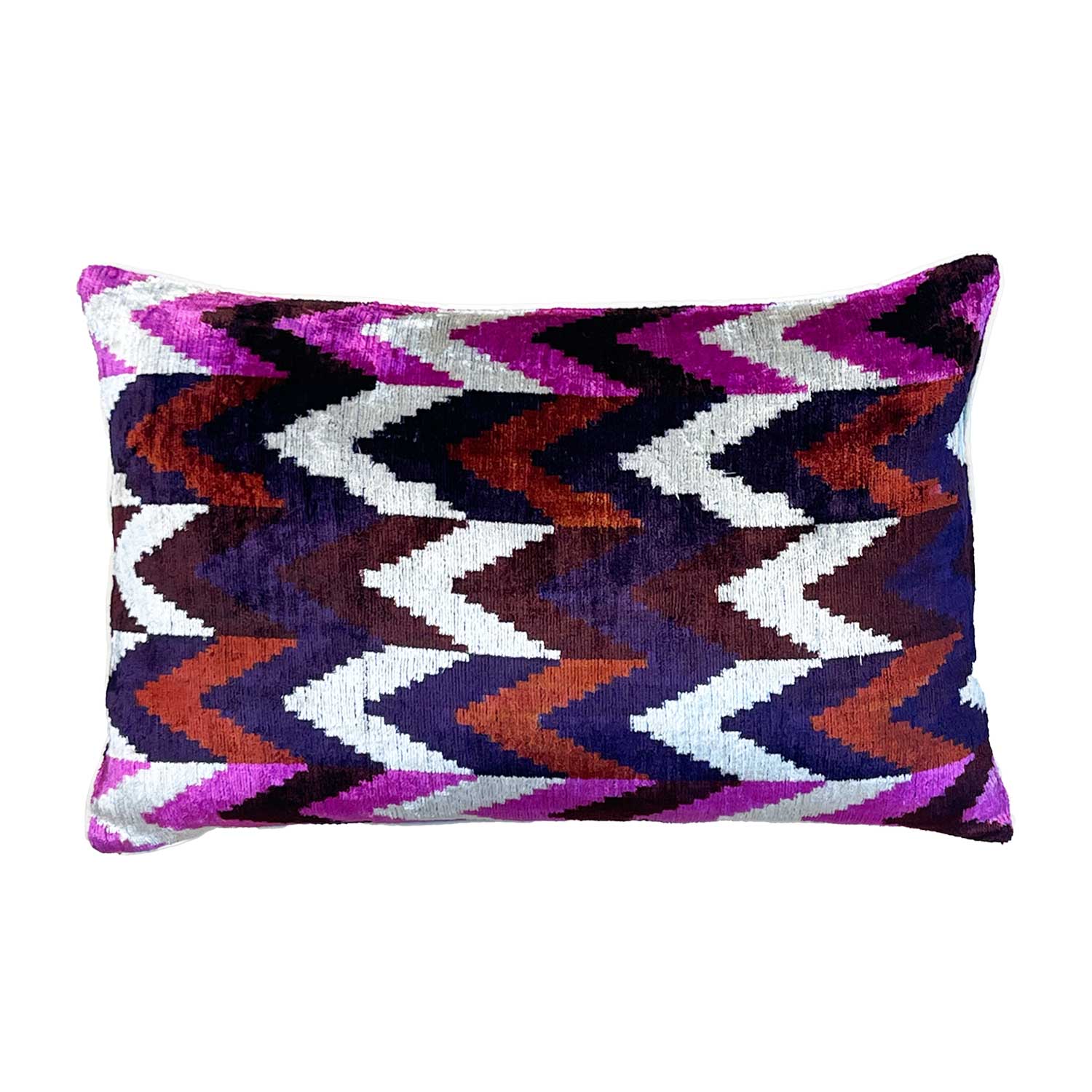 Sultan Silk Cushion in Pink Aztech