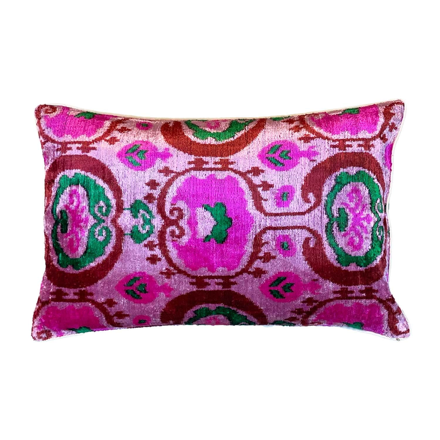 Sultan Silk Cushion in Pink Kilim