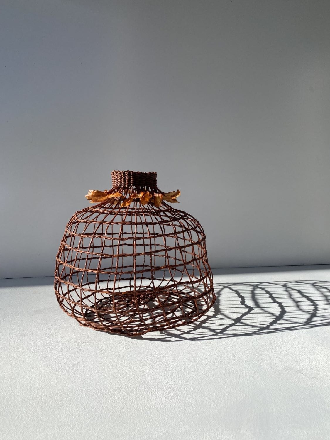 Woven Vase In Dark Copper