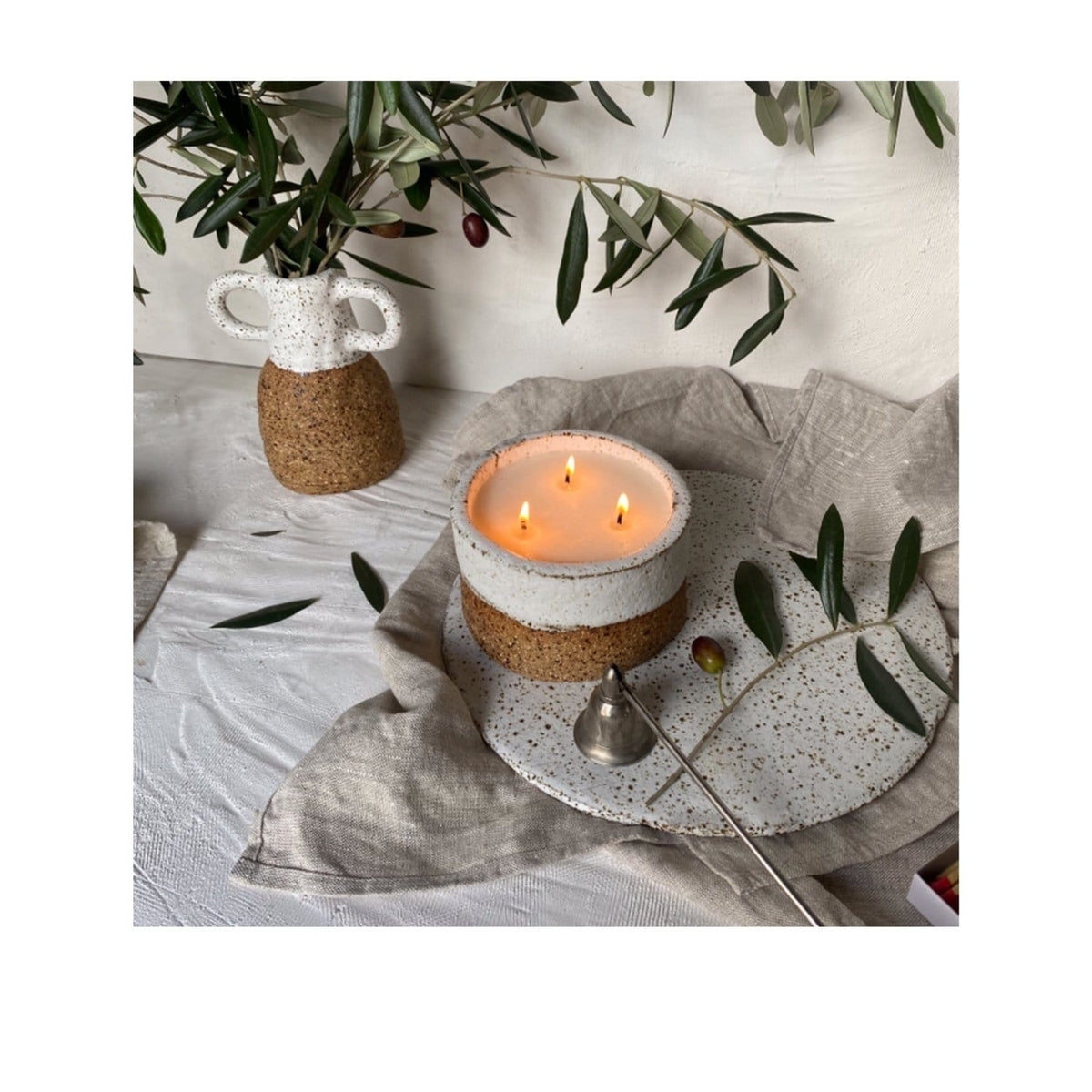 Raku Candle-Candles-Kaz Ceramics-Greenhouse Interiors