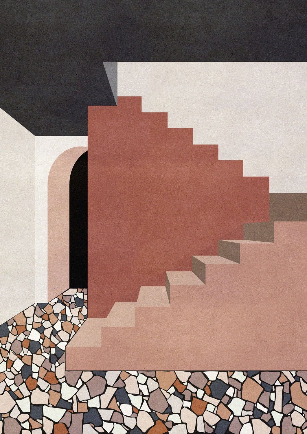 Terrazzo Interior - Limited Edition Print-Prints-Charlotte Taylor-Greenhouse Interiors