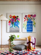 Arrangement I (Blue Vase With Florals) Print-Prints-Madeleine Stamer-Greenhouse Interiors