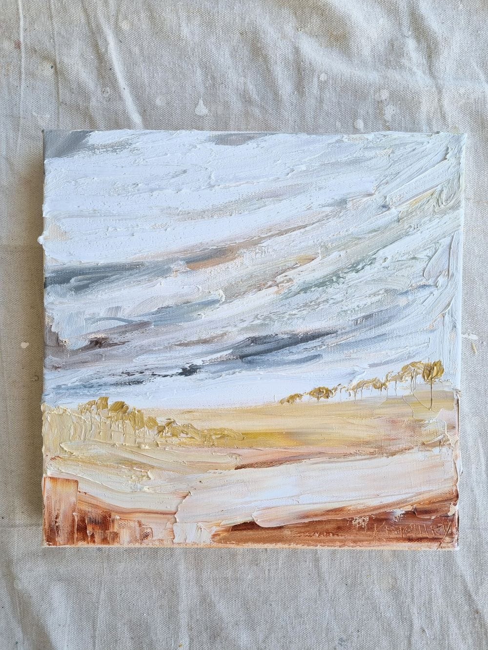 Swept Skies &amp; Ochre Trees - Original Art