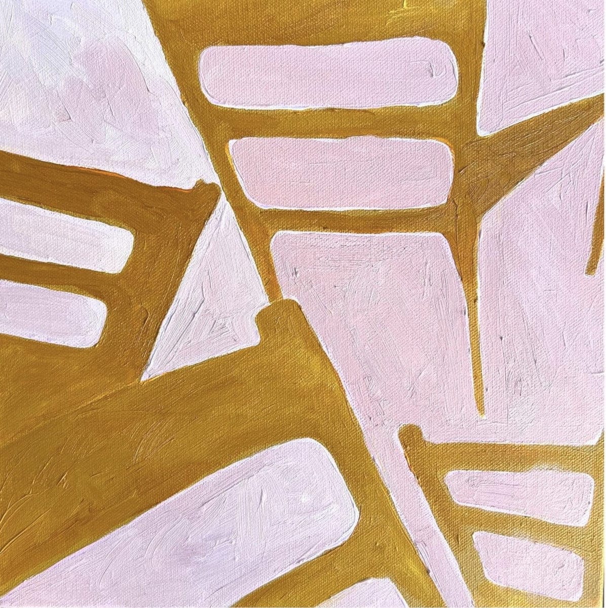 Pink And Ochre Chairs - Original Art
