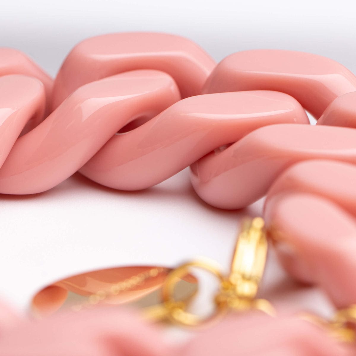 Big Flat Chain Necklace - Rosé