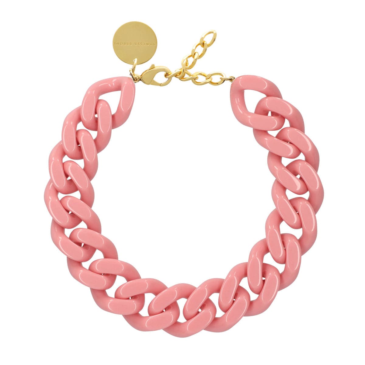 Big Flat Chain Necklace - Rosé