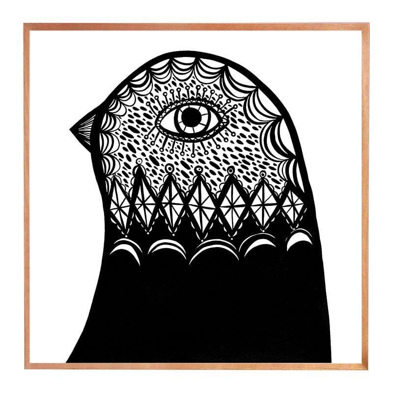 B & W Bird Head Facing Left - Print-Prints-Madeleine Stamer-Greenhouse Interiors