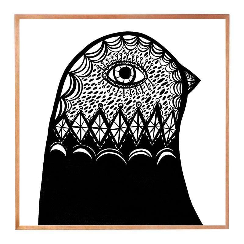B & W Bird Head Facing Right - Print-Prints-Madeleine Stamer-Greenhouse Interiors