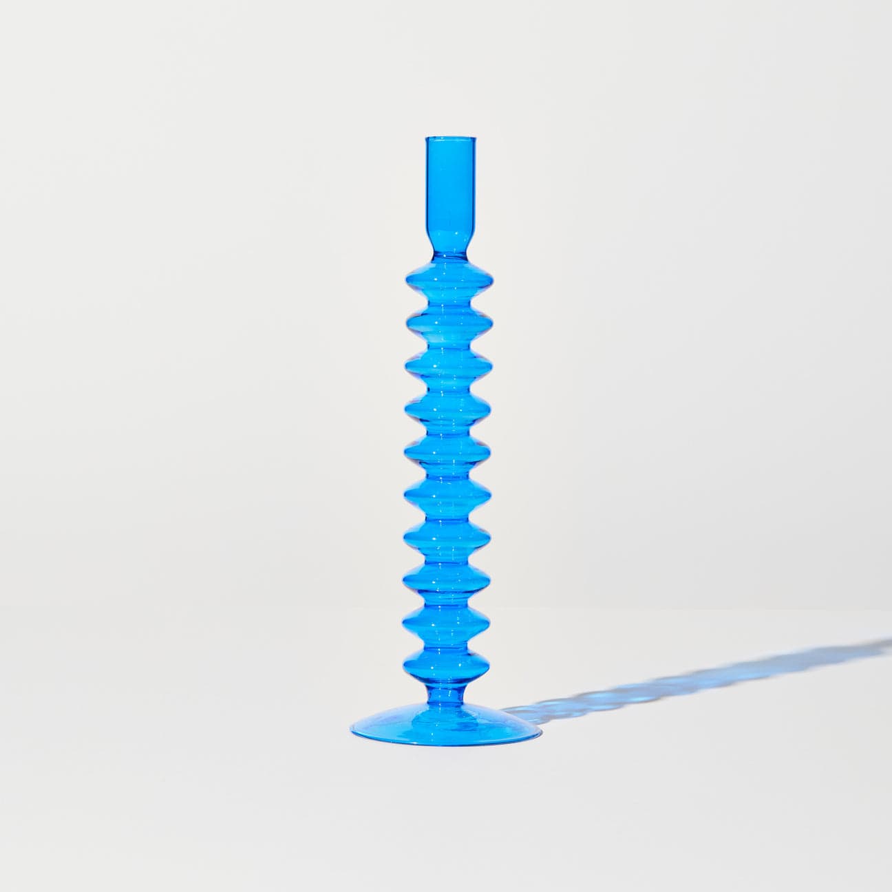 Zig Zag Candle Holder in Blue