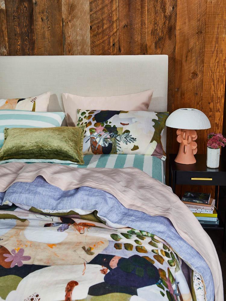 Linen Flat Sheet - Blush Pink