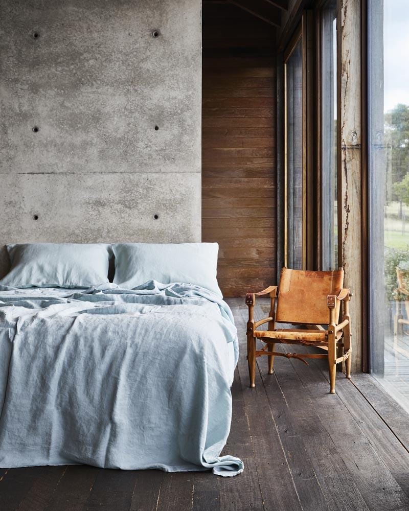 Linen Fitted Sheet - Sea Mist