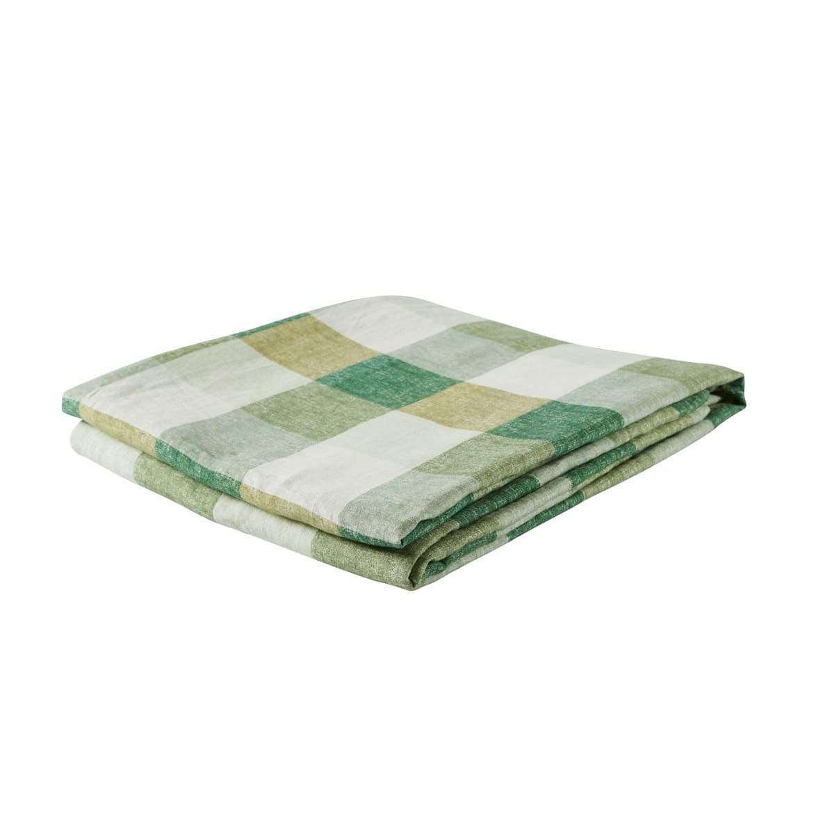 Green Check – Linen Flat Sheet