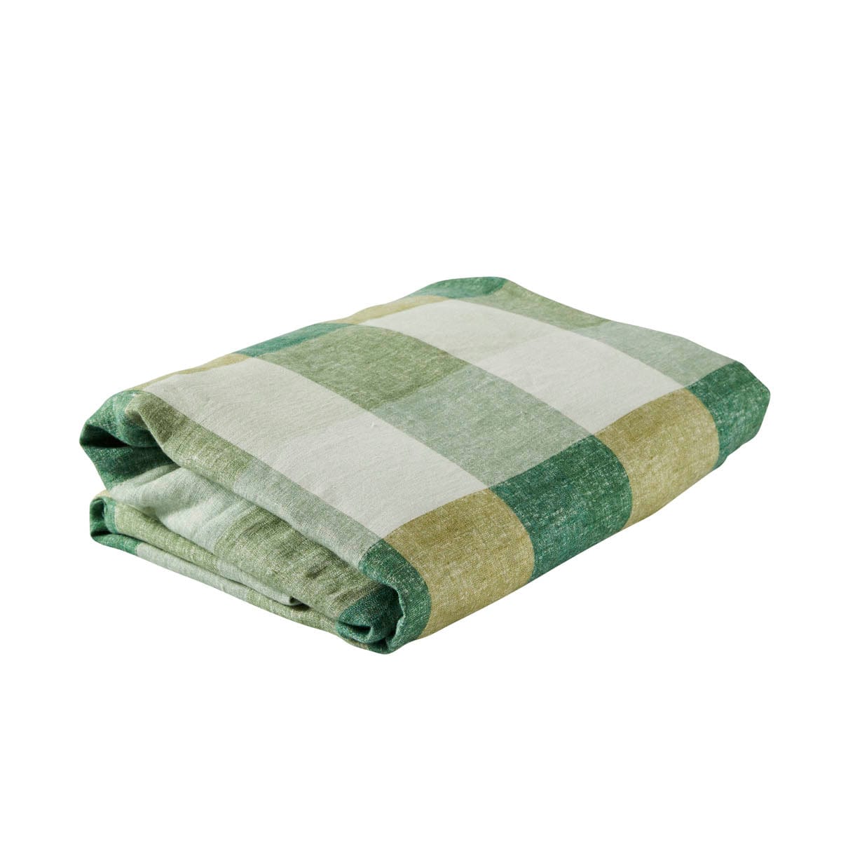 Green Check – Linen Fitted Sheet
