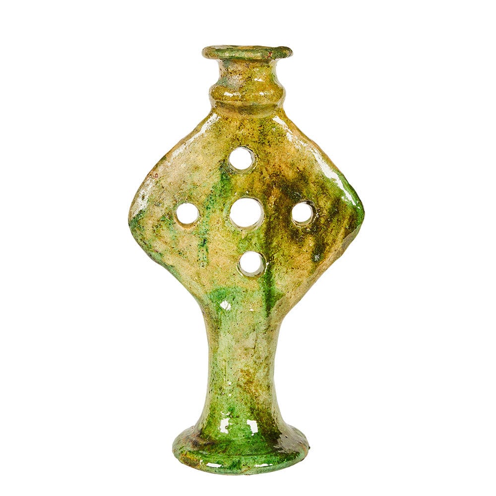 Moroccan Tamegroute Diamond Candle Holder - Green