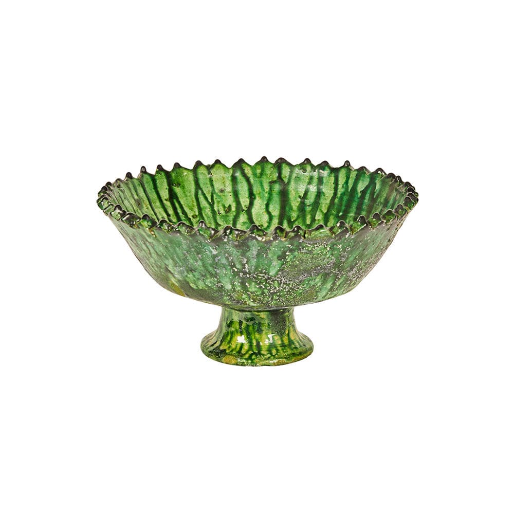 Moroccan Tamegroute Scalloped Bowls - Green