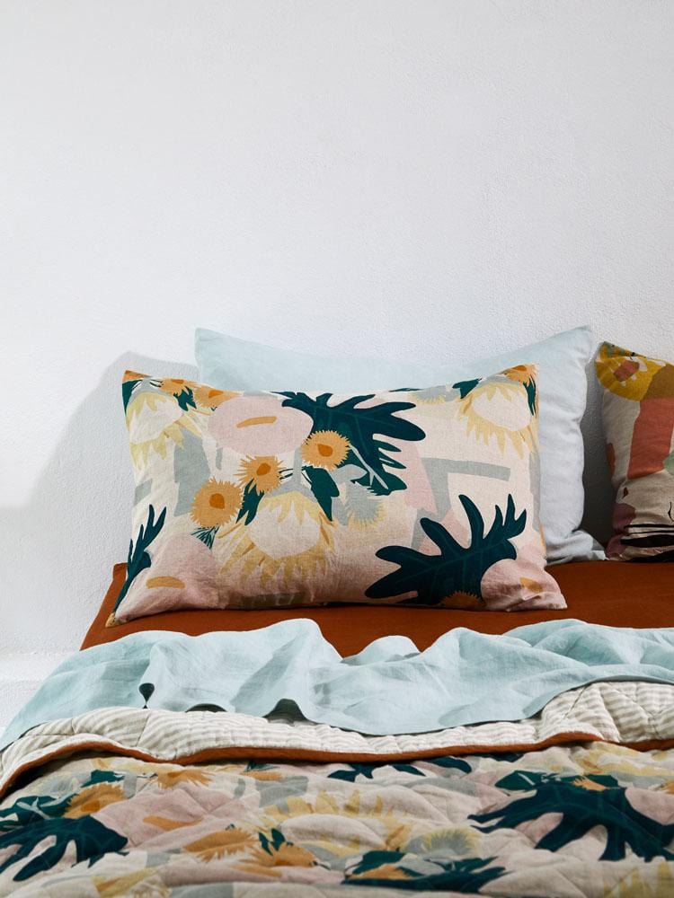 Linen Standard Pillowcase Set - Sea Mist-Bedding-Greenhouse-Greenhouse Interiors