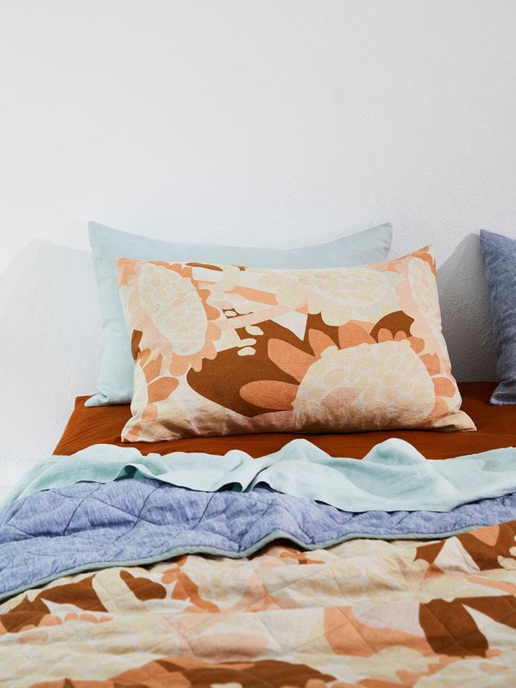 Linen Flat Sheet - Sea Mist-Bedding-Greenhouse-Greenhouse Interiors