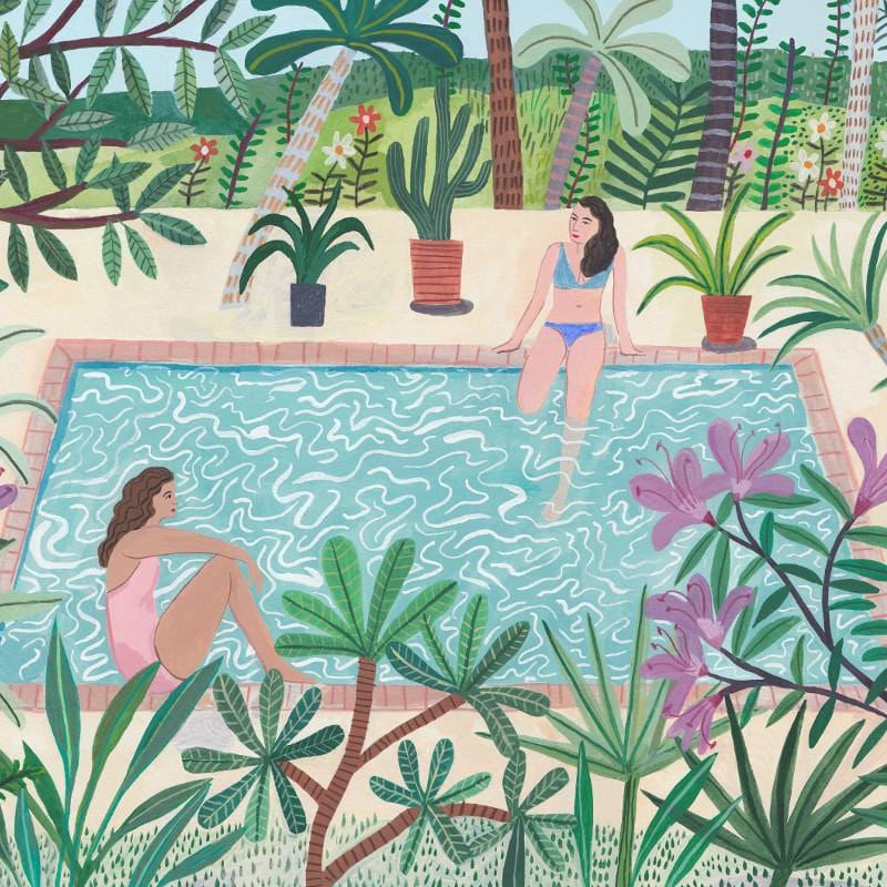 Pool Side Girls - Print-Prints-Miranda Sofroniou-Greenhouse Interiors