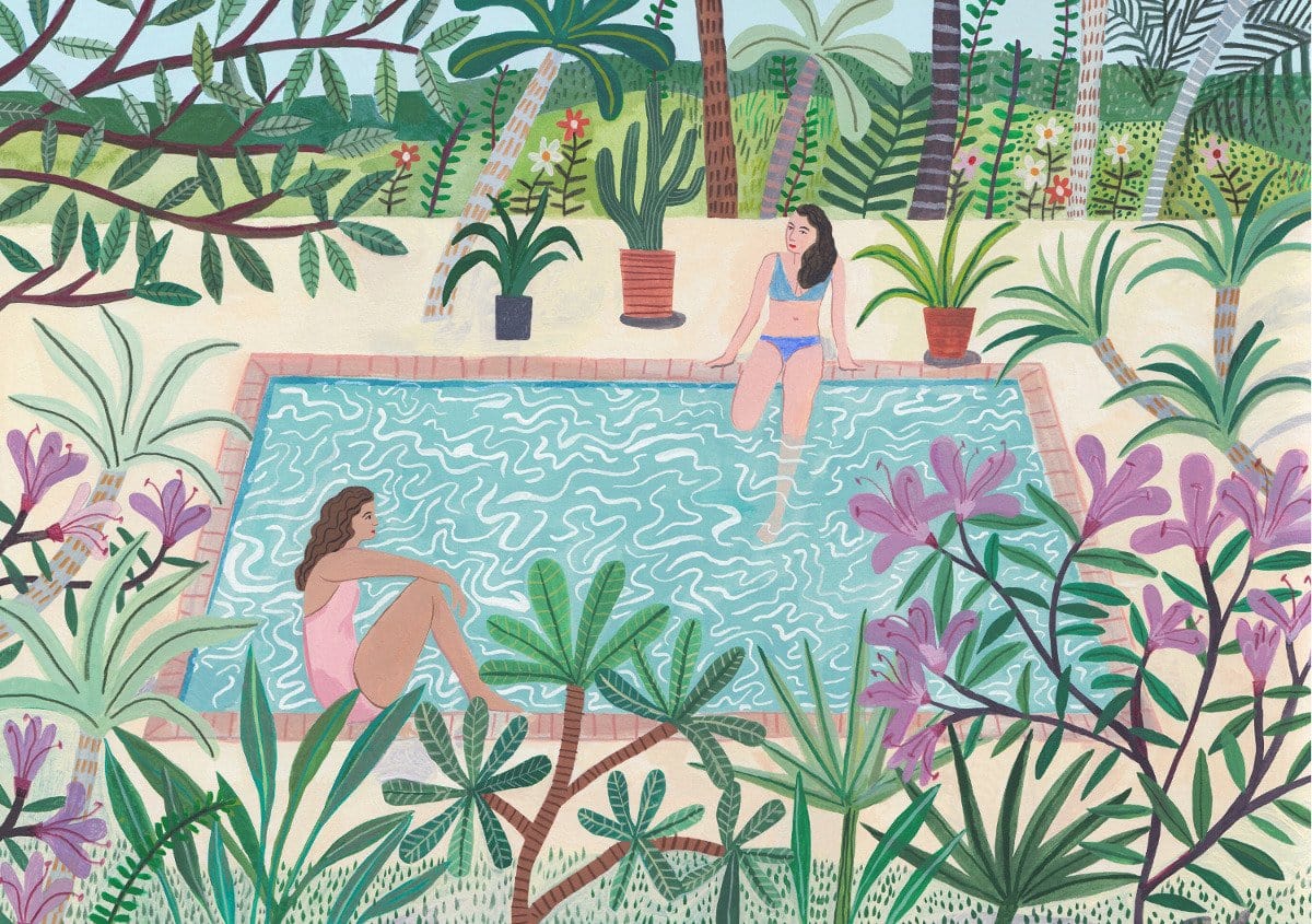 Pool Side Girls - Print-Prints-Miranda Sofroniou-Greenhouse Interiors