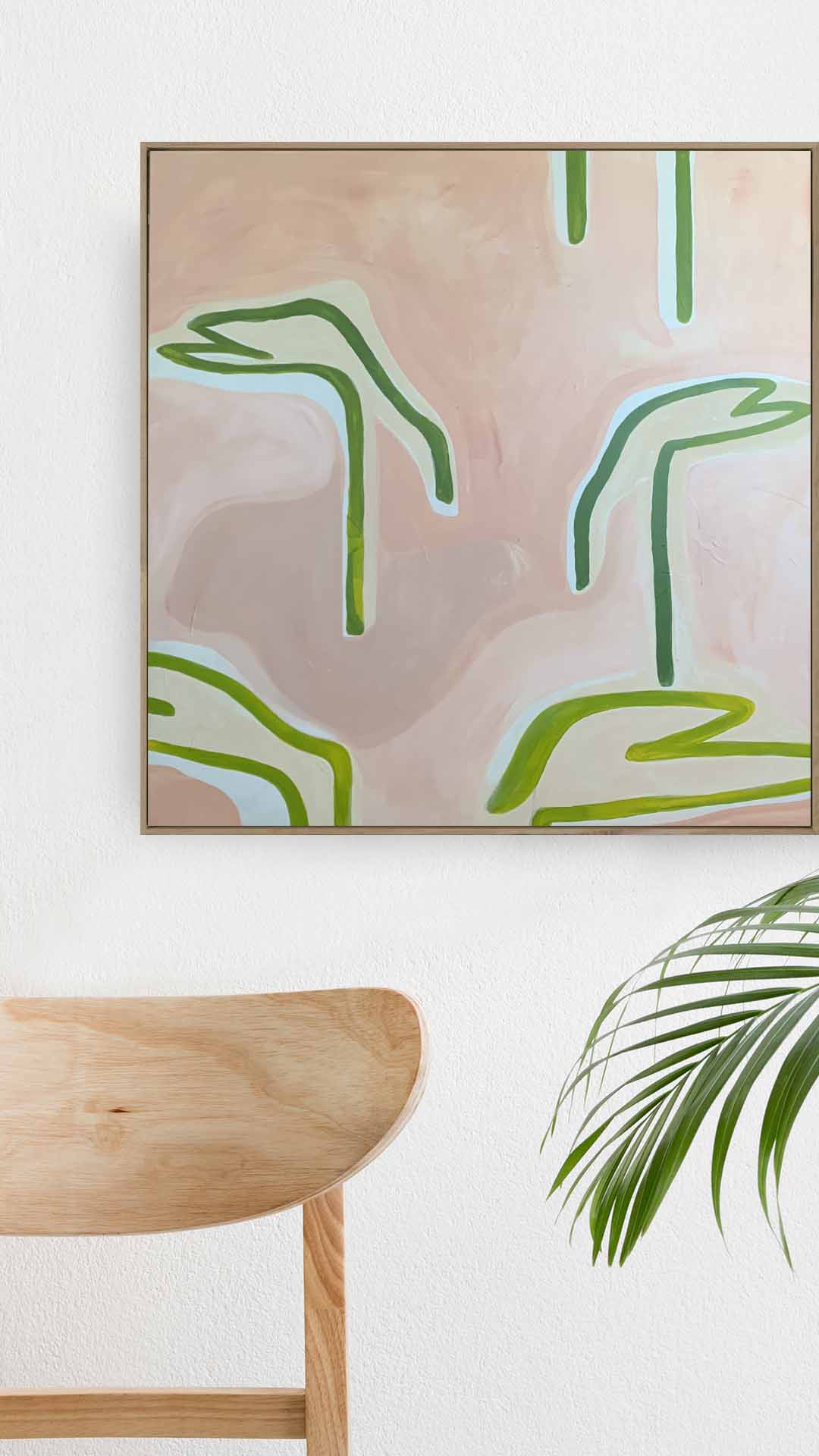 Palm Birds Pink Lake East - Print-Prints-Bibi Ana + Co-Greenhouse Interiors