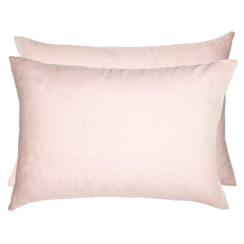 Linen Standard Pillowcase Set - Blush-Bedding-Greenhouse-Greenhouse Interiors
