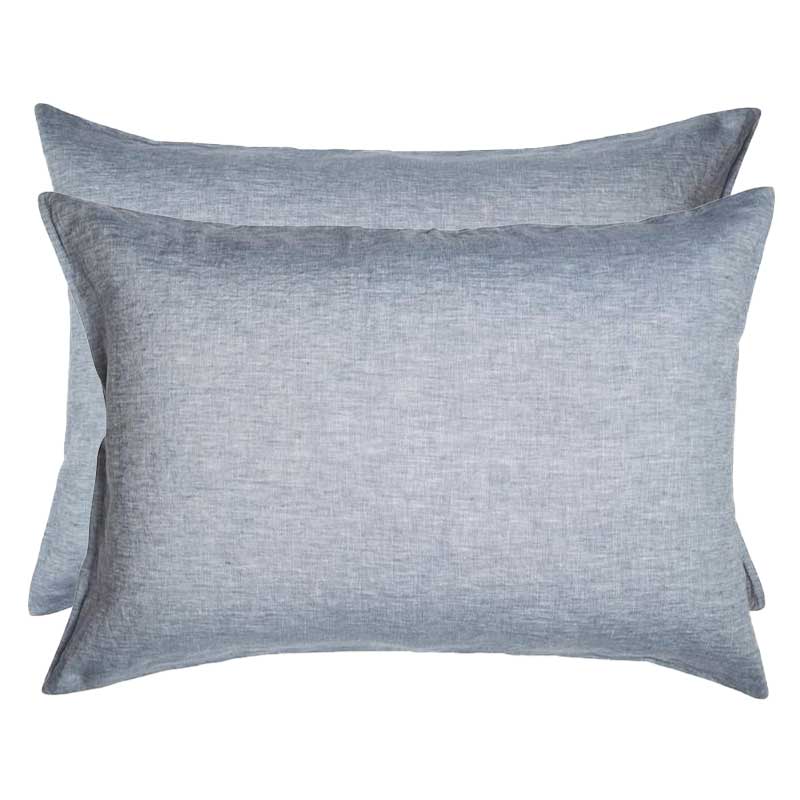 Linen Standard Pillowcase Set - Chambray-Bedding-Greenhouse-Greenhouse Interiors