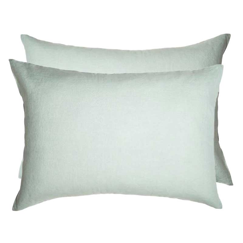 Linen Standard Pillowcase Set - Sea Mist-Bedding-Greenhouse-Greenhouse Interiors