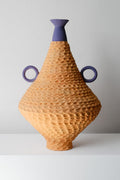 Statement Wicker Vase-Ceramics-Steph Woods-Greenhouse Interiors Pty Ltd
