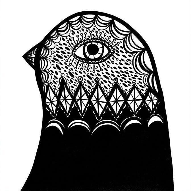 B & W Bird Head Facing Left - Print-Prints-Madeleine Stamer-Greenhouse Interiors