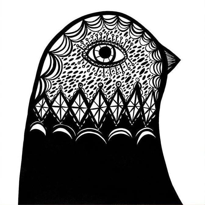 B & W Bird Head Facing Right - Print-Prints-Madeleine Stamer-Greenhouse Interiors