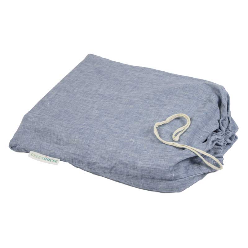 Linen Flat Sheet - Chambray-Bedding-Greenhouse-Greenhouse Interiors