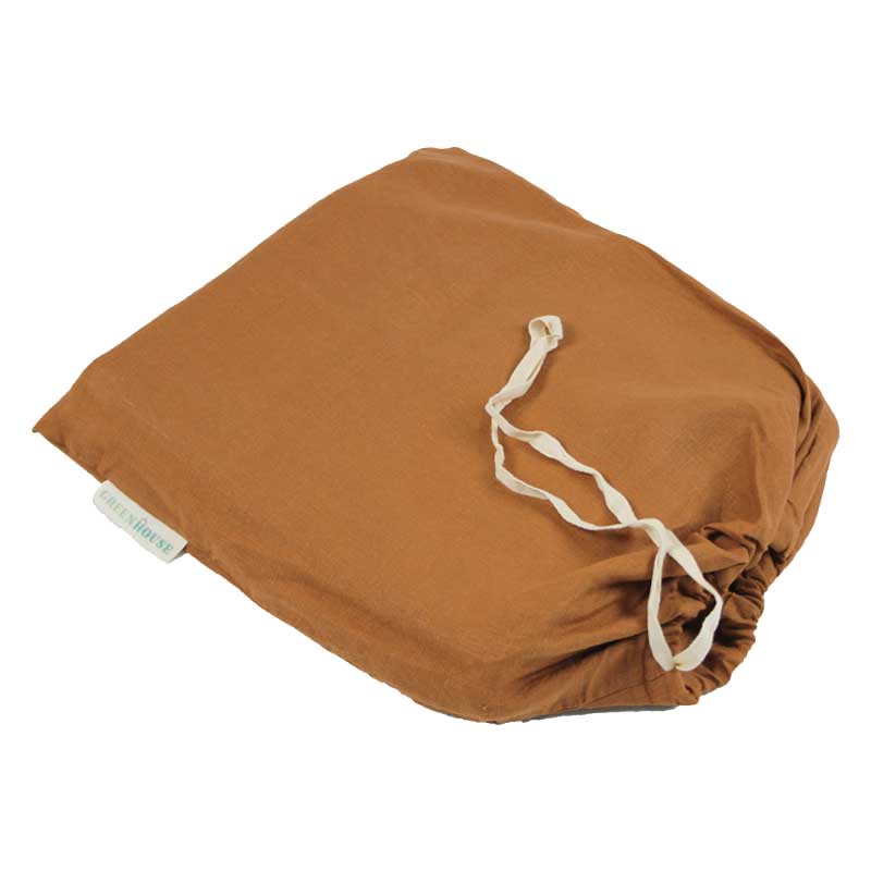 Linen Fitted Sheet - Tobacco-Bedding-Greenhouse-Greenhouse Interiors