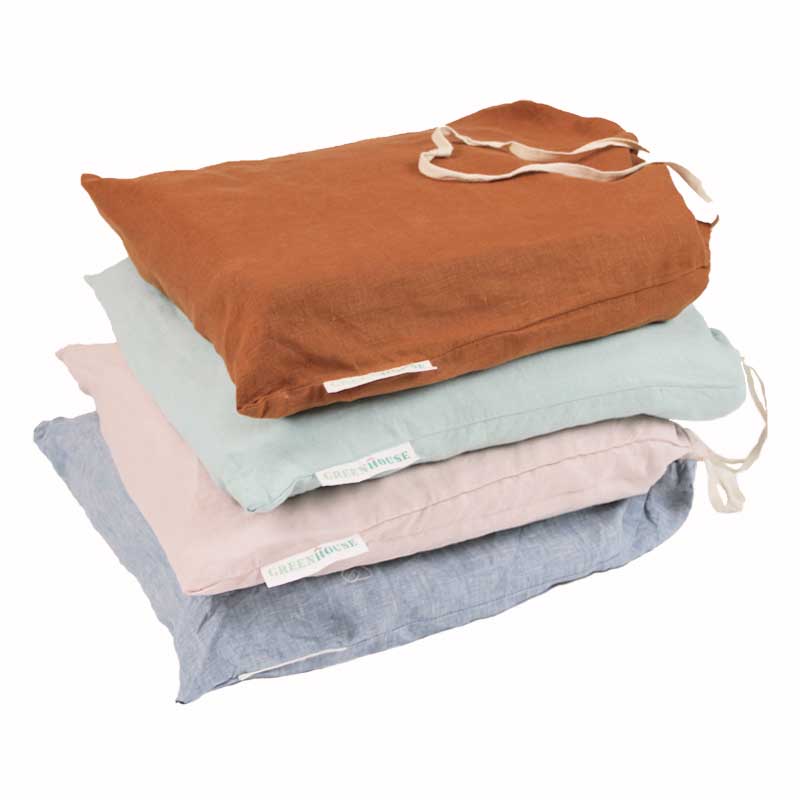 Linen Fitted Sheet - Blush-Bedding-Greenhouse-Greenhouse Interiors