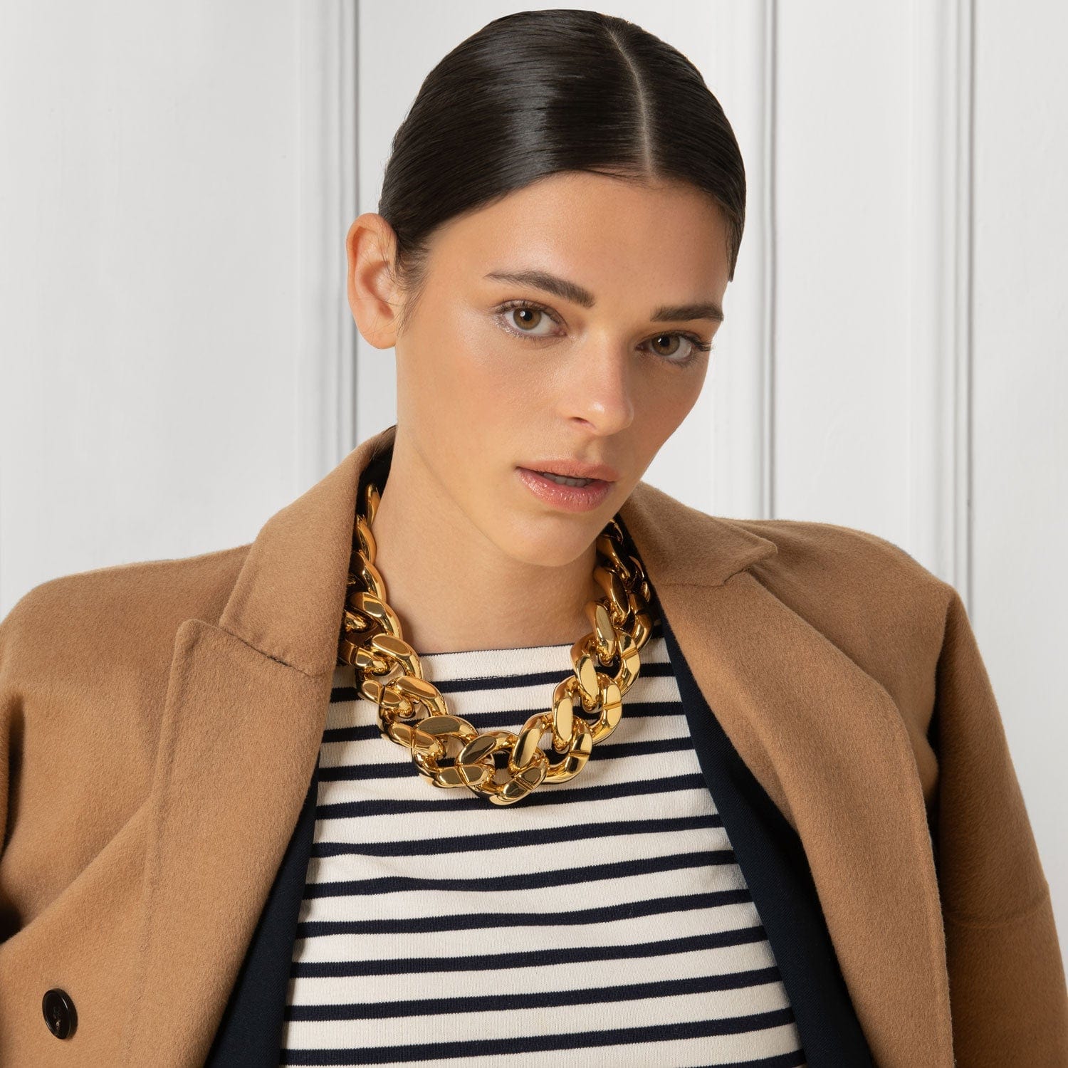 Big Flat Chain Necklace - Gold