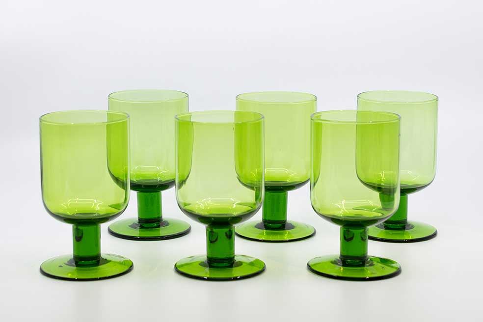 Bitossi Wine Goblets - Set of 6 - Green