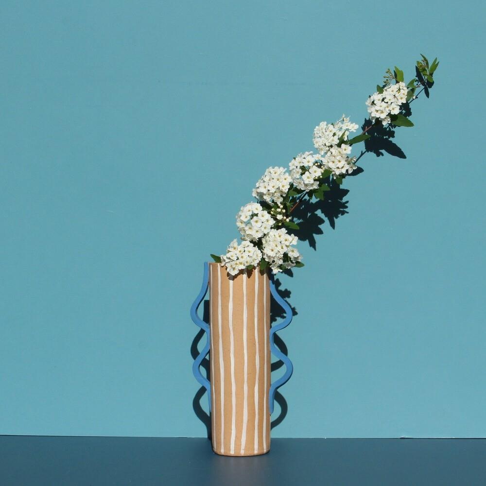 Blue Wiggle Vase