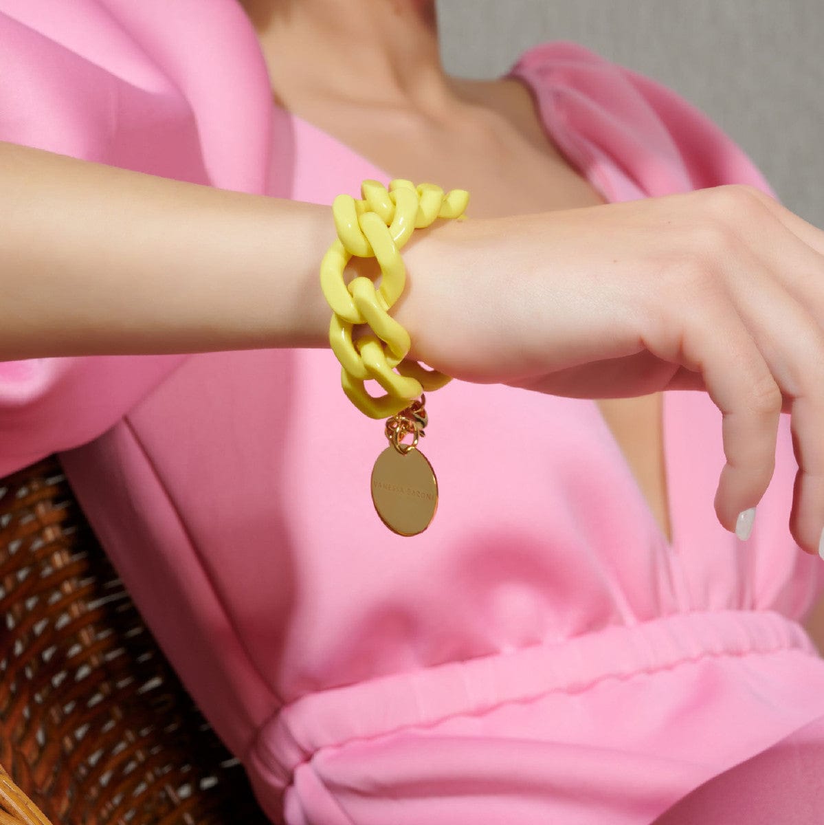 Flat Chain Bracelet - Yellow