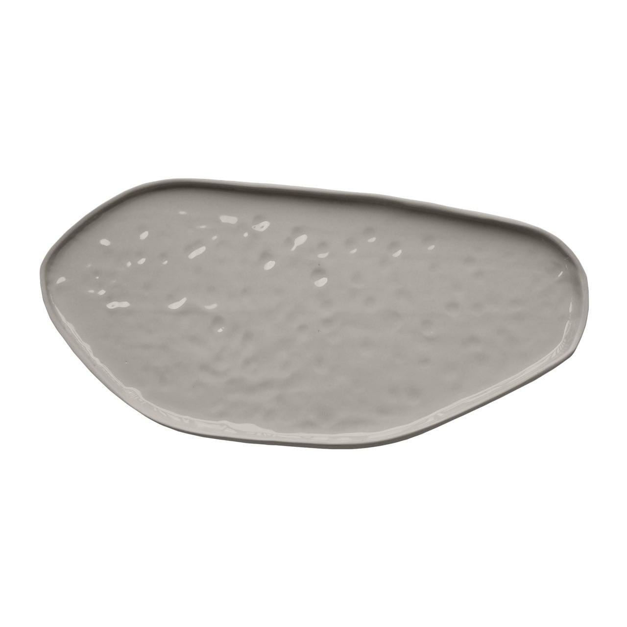 White Pebble Palm Platter-Ceramics-Kaz Ceramics-Greenhouse Interiors