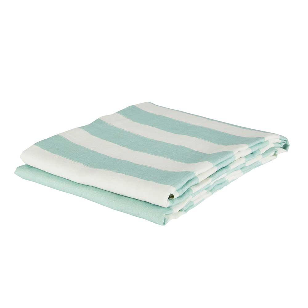 Surf Spray Stripe – Linen Fitted Sheet